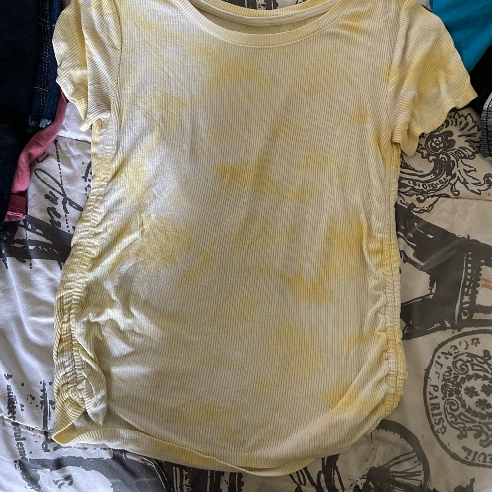 Girls 12 Yellow Tye-Dye Justice Top